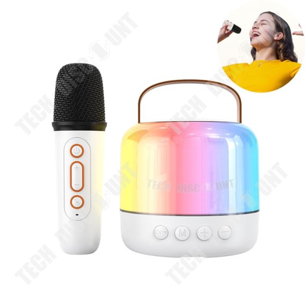 TD® Bluetooth-högtalare mini karaokemikrofon Bluetooth-högtalare benvit liten version hem-ktv