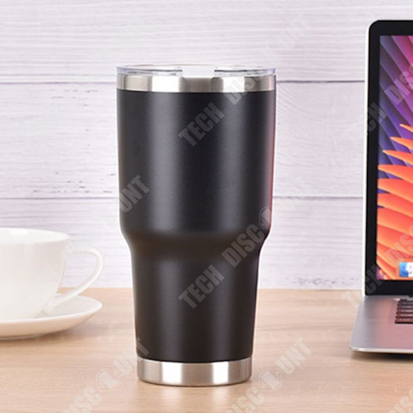 TD® isolerad kaffemugg 30OZ Svart Återanvändbar 304 rostfritt stål isolerad kopp med lock Varm och kall kaffekopp