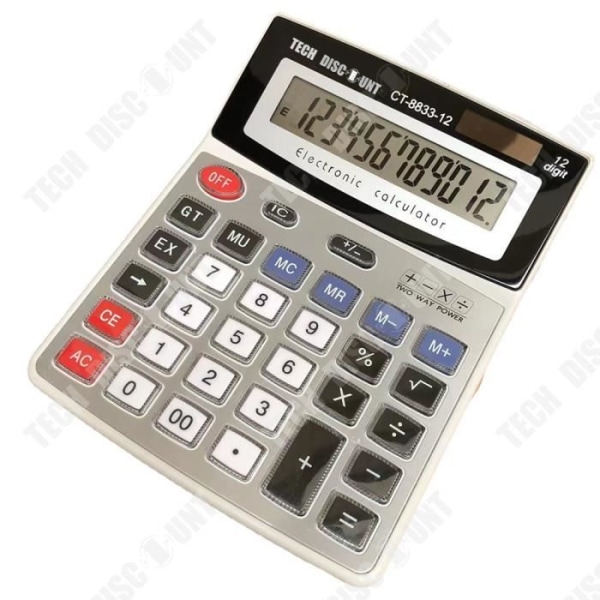 TD® Large Multifunction Desktop Solar Calculator, Dual Power Supply, Continuous Addition and Subtraktion Calculator