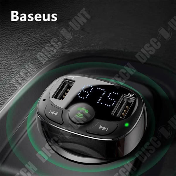 TD® USB biloplader til cigaretlighter til håndfri telefon FM-transmitter bilkit med Bluetooth LCD MP3-afspiller