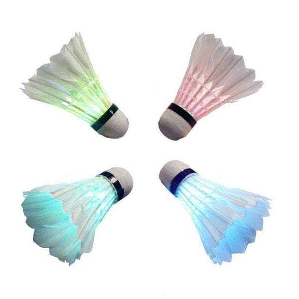 Badminton med fjer af ænder TD® 4 stk LED syv lysfarver Trykknap