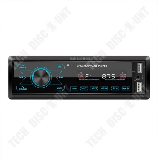 TD® Bluetooth Bilradio Pekskärm Dubbel USB Bluetooth Bilradio MP3-spelare Sju färglampor Bilradio Svart