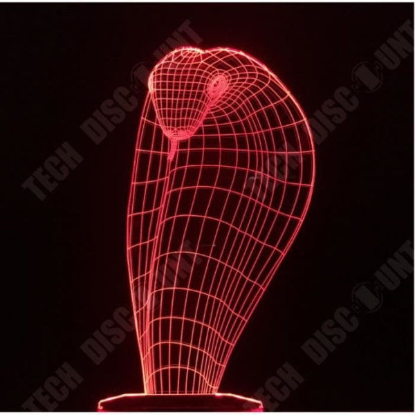 TD® 3D Lampe Illusion Optisk Led Natlampe 3D Cobra Lampe 7 Farver Led Natlamper Til Børn Touch Led Usb Bord Lampe