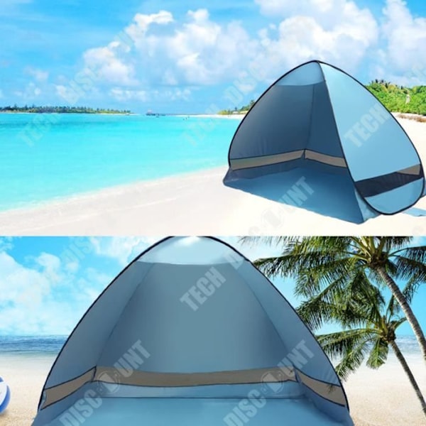 TD® Fuldautomatisk strandparasol-telt på 2 meter til udendørs camping, UV-beskyttende.