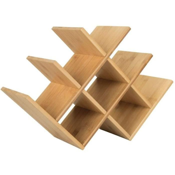 Flaskställ - Trä - Vinställ - 8 flaskor - 100 % bambu - Modern design natur