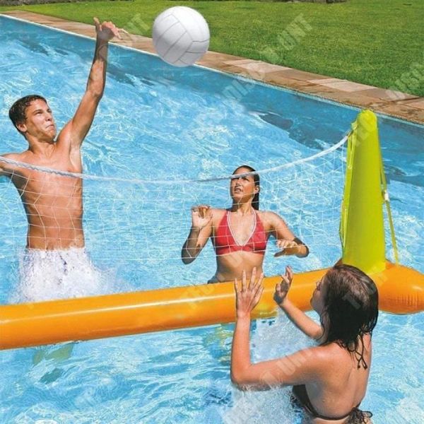 TD® PVC uppblåsbart volleybollställ Vattenvolleybollplan Volleybollställ Ring Vuxen Vattenspel Row Float