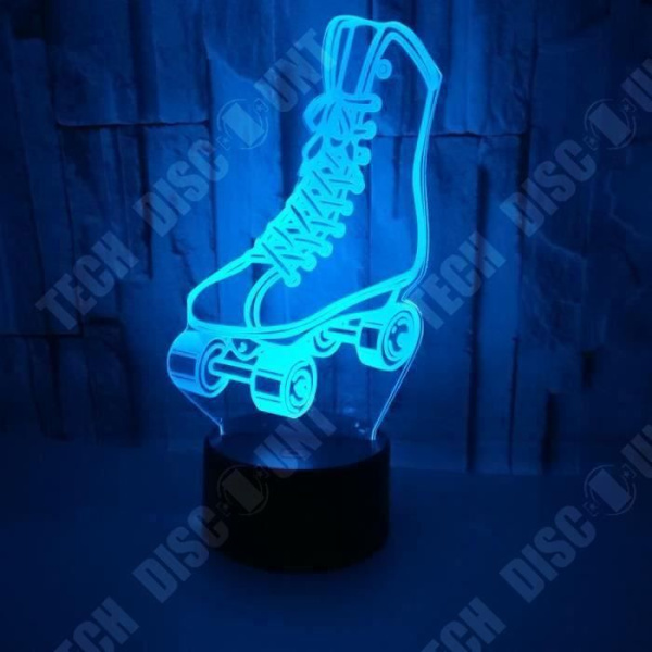 TD® Dekorativ berøringsoptisk lampe 7 farver optisk illusion - model roller - lavt forbrug USB-kabel eller 3 AAA-batterier