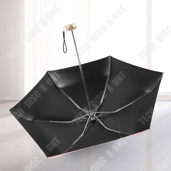 TD® Svart plast Vikbar Ultralätt Ultralätt Femfaldig platt UV-solskydd utomhussolskydd, UV-skydd, Portabel Regnig Regnig