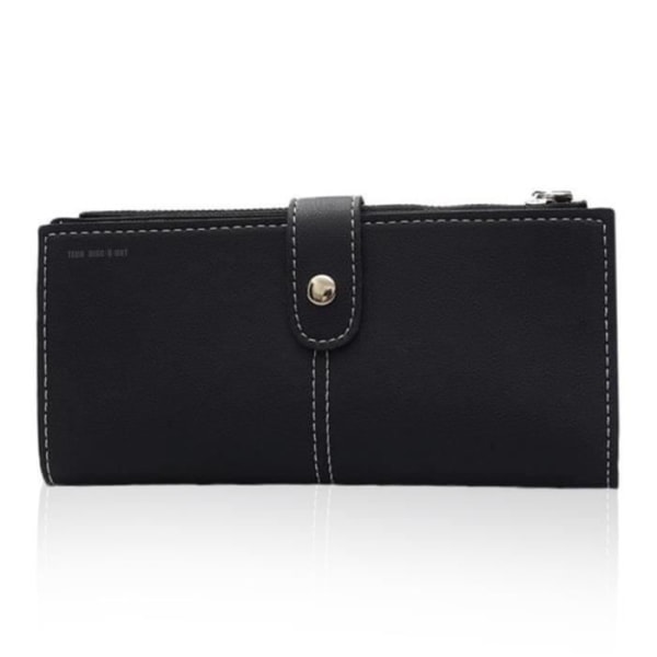 Langt Sort Punge / Kvinder Clutch Pung Håndtaske Dobbelt Lås Zip / Trykknap / i Kunstlæder