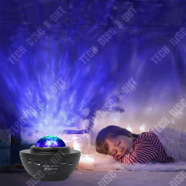 TD® LED musikstjärna projektionsljus USB bluetooth fjärrkontroll laserljus stjärnklart projektion flamma vattenmönster ljus
