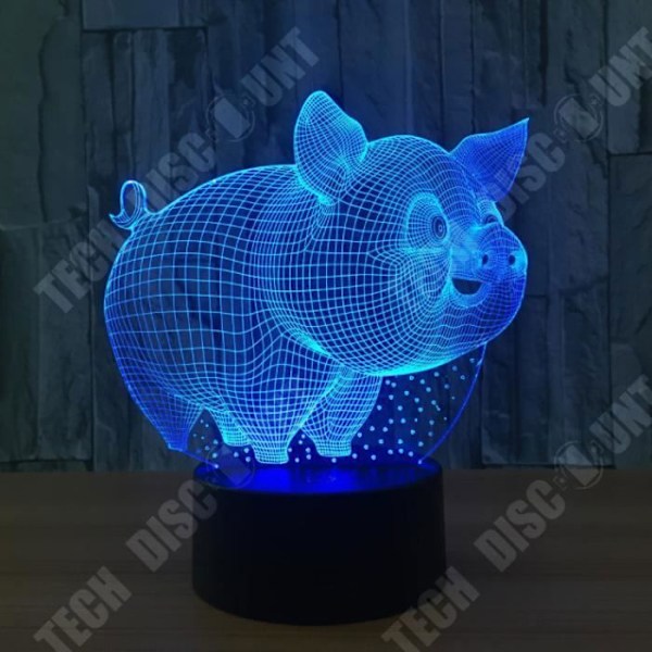 TD® Belle Cochon 7 Väri 3D Visual Led Led Yövalot Lapsille Kosketus USB Vauvansänky Nukkuminen Yövalo 3D Valo Lamppu