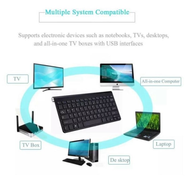 Mini Wireless Bluetooth Ultratunt trådlöst tangentbord och mus, surfplatta Kontorsmaterial Android Windows IOS|Silver