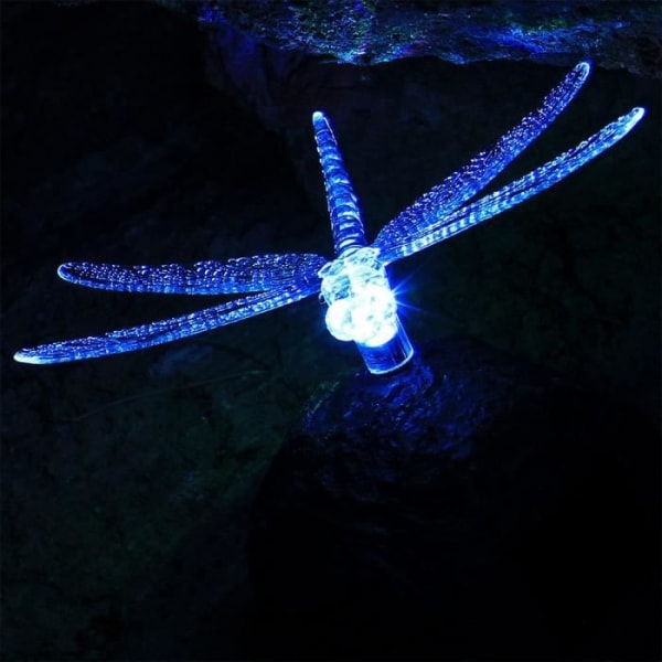 Solar LED-ljus Utomhus Trädgård Färgväxlare Akryl Sten Dragonfly Terrass damm