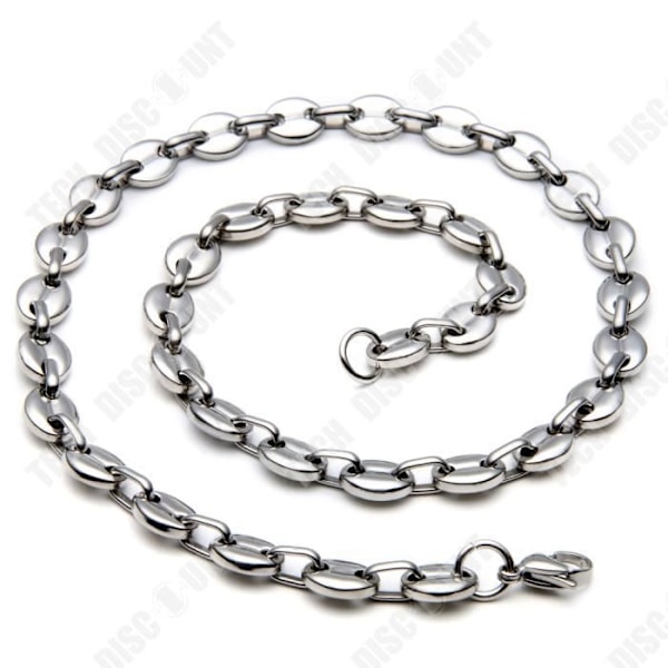 TD® Atmosfærisk smykker i rustfrit stål 9mm kaffebønne alt stål titanium spænde Armbånd halskæde smykkesæt til mænd