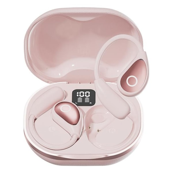 Trådløse høretelefoner - MÆRKE - Model - Bluetooth 5.4 - Batteritid 8 timer - Rosa læderetui Rosa