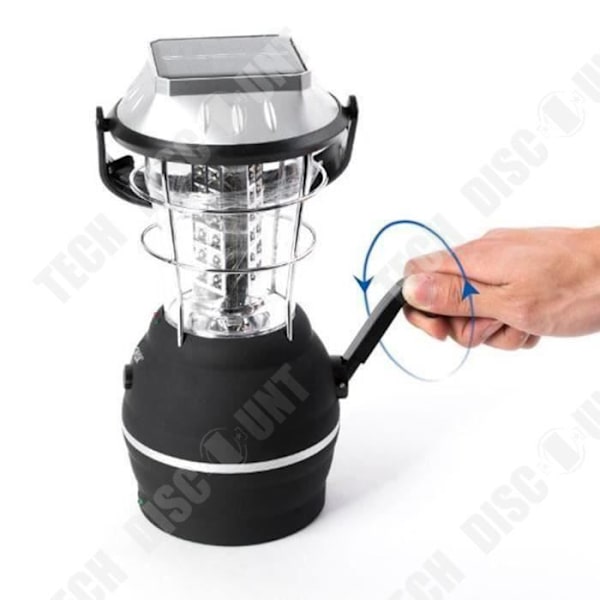 solcellelampe udendørs have 36 LED camping vandreture vandtæt lanterne håndsving genopladelig bærbar nem at håndtere
