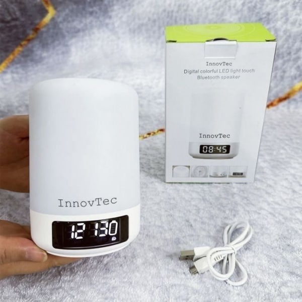 Bluetooth-kaiutin INNOVTEC Langaton Kosketuslamppu Herätyskello LED-näytöllä iPhone, iPad ja Android-laitteille
