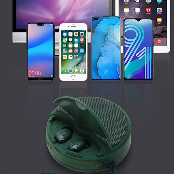 Trådløs højttaler - TD - 500mAh - Bluetooth 5.0 - Håndfri funktion - Grøn