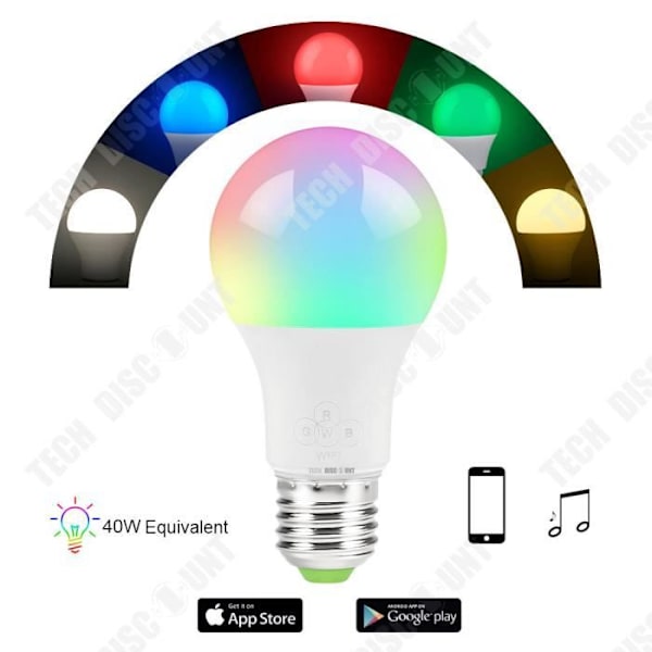 TD® Smart WiFi Glödlampa Färg Ändra röststyrning Fjärrkontroll