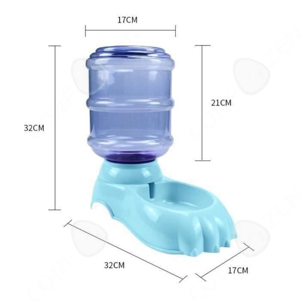 BOWL - CONFO - Automatisk matare - 3,5L - PET plast - Blå blå