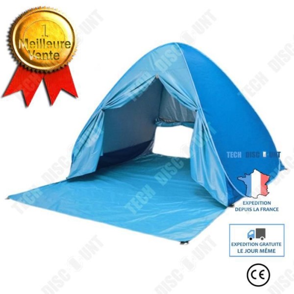 TD® Automatic Beach Tent Seaside Solskyddstält Omklädningsstrandtält med gardin