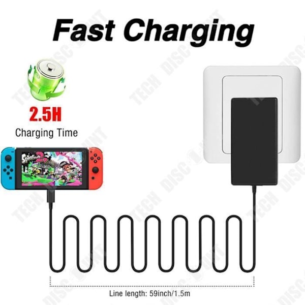 TD® Laddare för switch 15V2.6A switch värdladdare värd strömförsörjning switch laddare värd