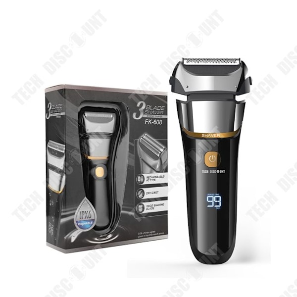TD® Vandtæt elektrisk barbermaskine med fremadgående bevægelse, elektrisk barbermaskine til mænd, fuld kropsvask, trehovedet pop-up barbermaskine.