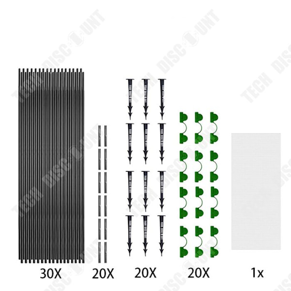 TD® Stöd för trädgårdsglasyr 2.5x10m set Ram för trädgårdsglasyr Ram för hortikulturell glasyr Rostfritt ring för trädgårdsglasyr