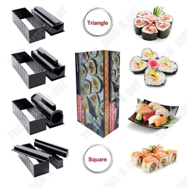 TD® Sushi-työkalusarja 10 osaa Helppo käyttää Sopii kaikentyyppisille ihmisille Onigiri-keittäminen Muotti S