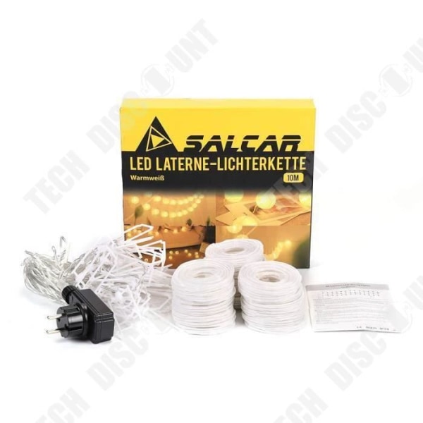 TD® Led String Lights LED Lantern 3,5M + 6,5M Strömkabel, 31V Säkerhetsströmadapter