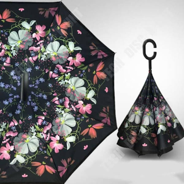 TD® Paraply Dæmon af Blomster Automatisk Sammenfoldelig