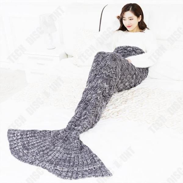 TD® Mermaid Tail Filt Mermaid Presentidé för vardagsrumssoffa och presentidéer för jul Alla hjärtans dag (grå, vuxen)