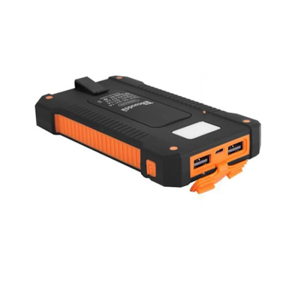 Strømforsyning Strømforsyning solcelle LED Strømforsyning dobbeltopladning 10000 mAh Strømforsyning Orange