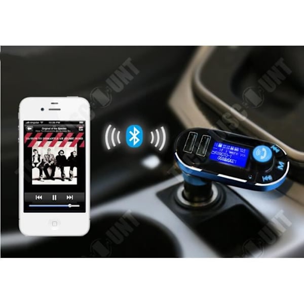 TD® trådlös FM-sändare Bluetooth MP3-spelare bilsats laddare för smartphone - USB bluetooth fjärrkontroll bil KIT