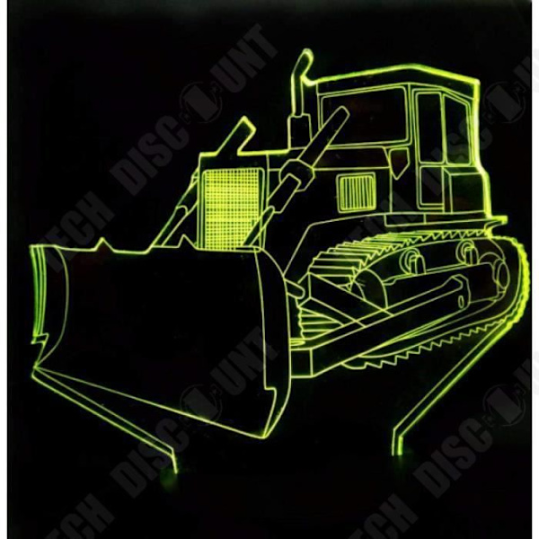 TD® Kosketusoptinen koristevalaisin, 7 väriä illuusio - bulldozer-malli - matala energiankulutus, USB-kaapeli 3 AAA-paristoa