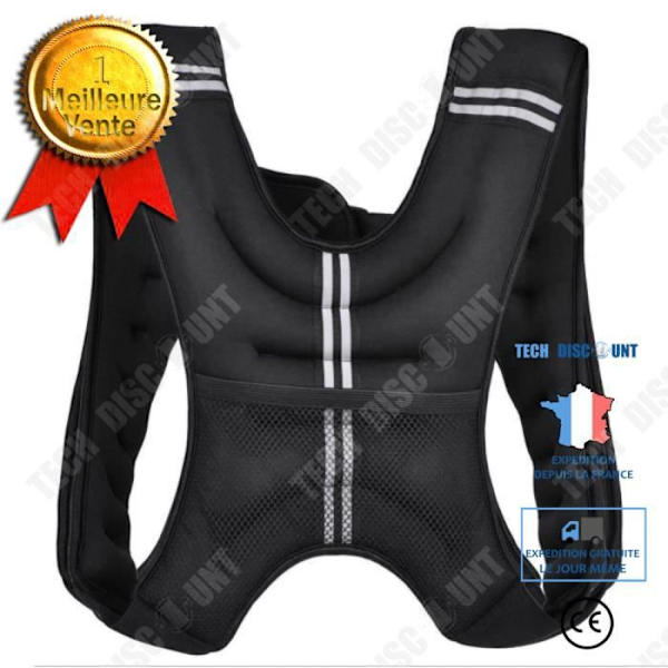 TD® Justerbar 10 Kg Vægtet Vest Sort