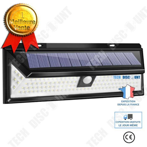 TD® 118 LED Solarlampe Udendørs Vandtæt IP65 Sollys med Fjernbetjening og Bevægelsessensor til Have Gårdhave