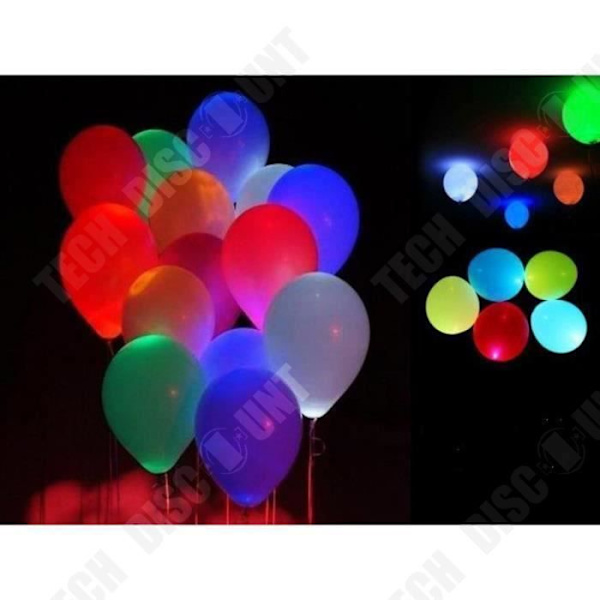 TD® Set med 30 stycken lysande LED-ballonger - Flerfärgad dekorativ ballong för bröllop - Födelsedagsfest kväll