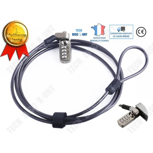TD®-kabel stöldskyddshänglås pc laptop fast med 4-siffrig kod utanför kombinationslåslås säkerhetslås