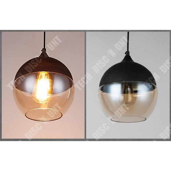 TD® geometrisk glaskrona, bar, matsal, vardagsrum, kreativ personlighet, enhövdad kombination, svart bärnstensfärgad glaslampa
