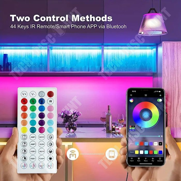 TD® TV baggrundsbelysning 5V USB 5050RGB 12D selvklæbende LED-stribe 2 meter