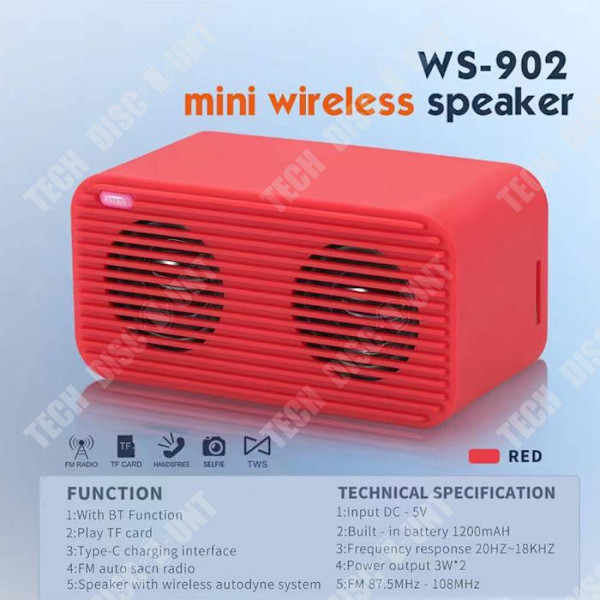 TD® Desktop Bluetooth-ljudhögtalare, dubbla högtalare, Cuboid subwoofer, stöder TF BT FM TWS