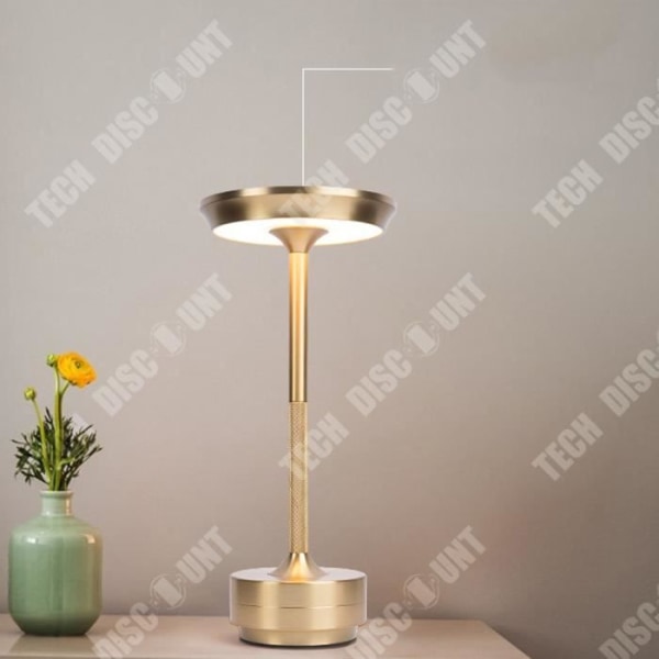 TD® Touch Table Lampe Genopladelig LED Læsning Læring Øjenværn Lys Bar Stue Værelse Luksus Effekt Guld