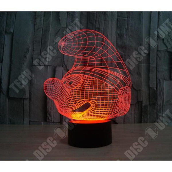 TD® Julegave til børn 3D Smølfer i form af natlys LED 7 farver skifter skrivebord lampe Værelses dekoration C