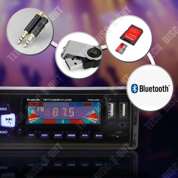 TD® Autoäänentoisto MP3-kortti U surround-äänilaatu langaton FM-radio sisäänrakennettu DVD CD piilotettu auto MP3-soitin sisäänrakennettu