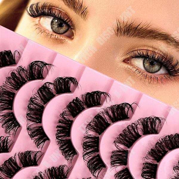 TD® False Cat Eyelashes False Curly Cat Eyelashes False Curly Cat Ögonfransar Naturliga förlängningar Tjocka lösögonfransar för förstorade ögon