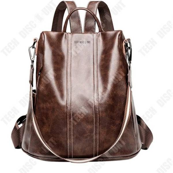 TD® oljevaxad läderryggsäck damryggsäck retro enfärgad stor kapacitet Pala-mönster reseryggsäck tidebag