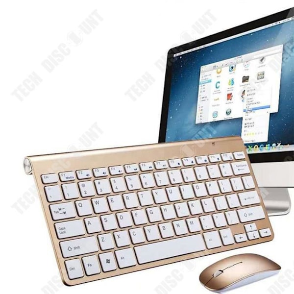 TD® Wireless Mute tangentbord och mus Set Ultratunn Golden Multifunction 2.4G Universal bärbar stationär stationär dator