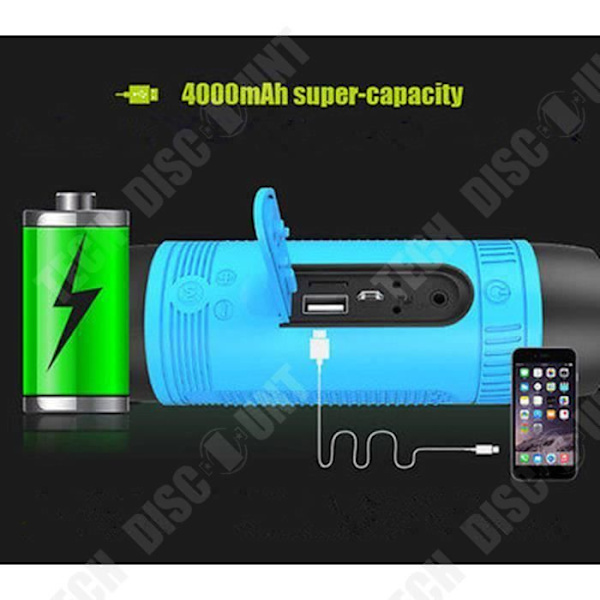 TD® Vesitiivis Bluetooth-kaiutin Monitoimikaiutin - TF-Korttiportti - Taskulamppukaiutin - 4000 mAh Urheilu Vihreä