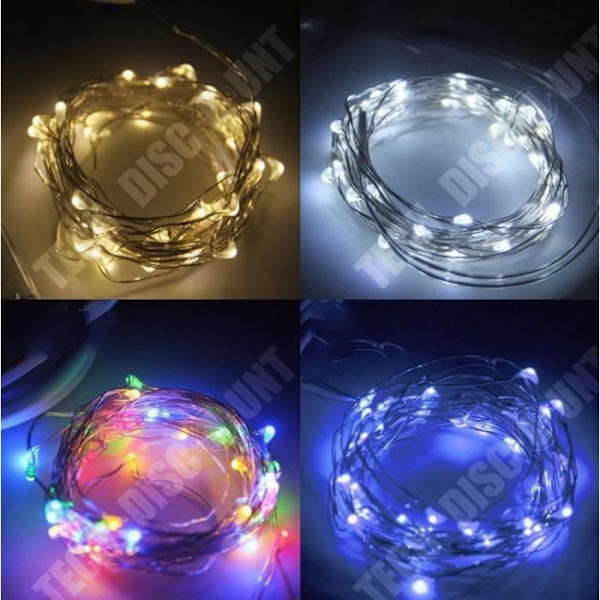 TD® LED-snöreljus deco-tråd USB-festprydnad (röd 5m)